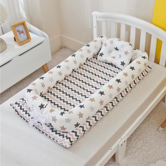 Réducteur Lit Bébé SONARIN Nid Cocoon 88x53 Cm - Éléphant Coloré - 100% Coton Doux, Portable Avec Poignées Et Housse Lavable