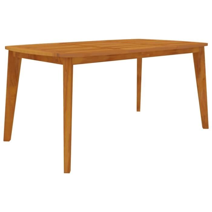 fhe - table de jardin 160x90x75 cm bois d'acacia solide - dx0524