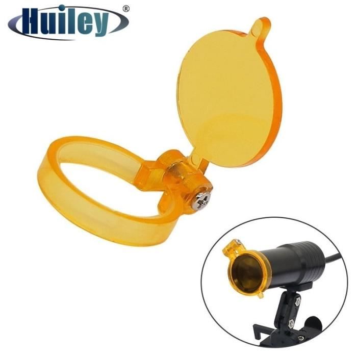 LOUPE,Filtre jaune pour Loupes dentaires, lampe frontale LED
