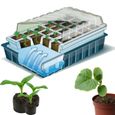 Kit de germination 40 godets - ID MARKET - Lot de 2 - Assortiment de graines - Bac et pot - Aromatique-1