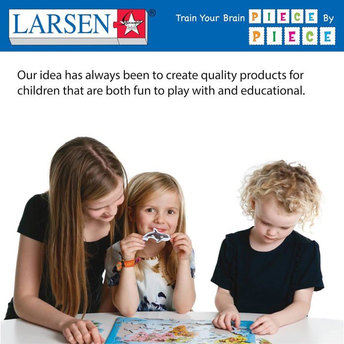 Larsen K12 - Puzzle Cadre 48 Pièces - Carte Politique Des États-Unis - Édition Anglais - Apprentissage Géographie - Dès 6 Ans