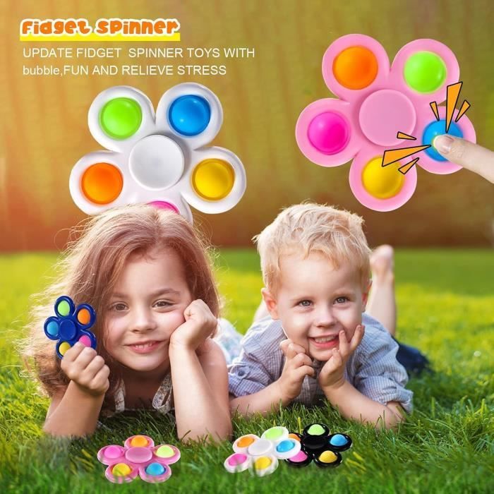 10 Pack Bubble Pop Fidget Spinners à Presser Simple Pop Fidget Jouet ...