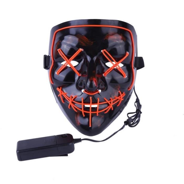 Masque Tête De Mort Lumineux LIBRNTY Halloween Masques,Masque Purge,LED Masque Pour Masque Deguisement