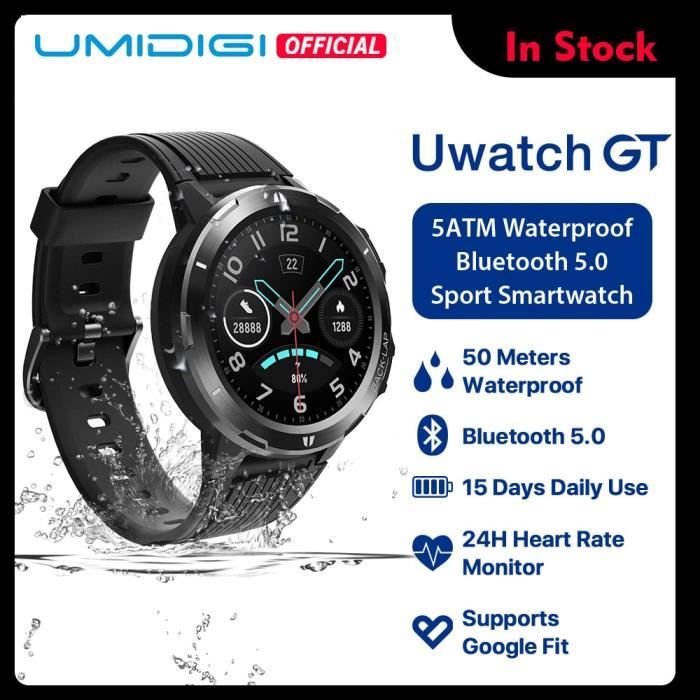 Montre connectee UMIDIGI Uwatch GT montre intelligente 5ATM etanche toute la journee frequence cardiaque suivi Type Matte Black Cdiscount Telephonie