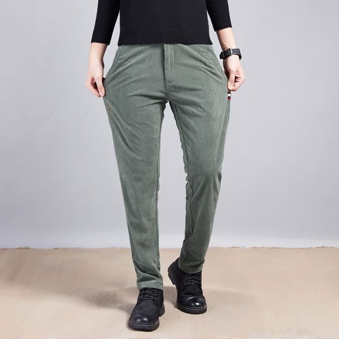 Pantalon Cargo Homme Doublé Polaire – Taille Haute élastique, Noir, Coupe Droite
