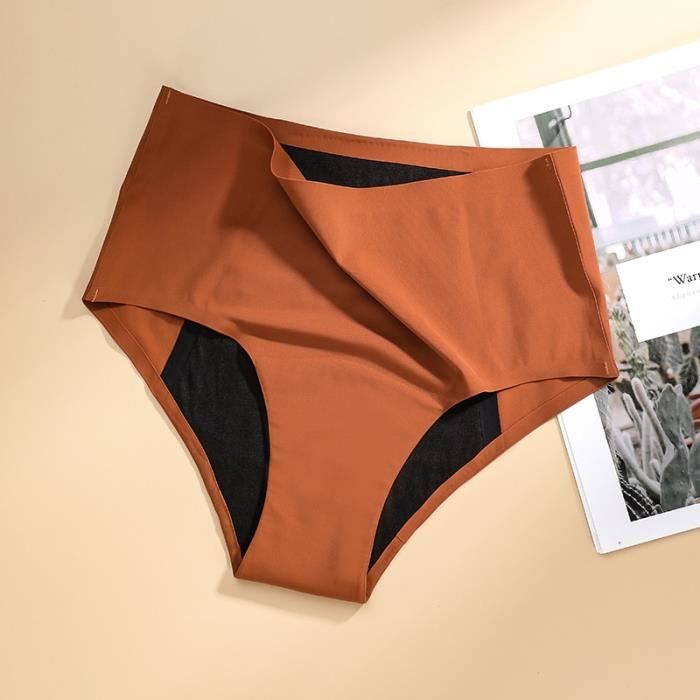Culotte Menstruelle de Taille Moyenne Sans Couture,4 Couches Absorbantes,AntiFuite,Culotte