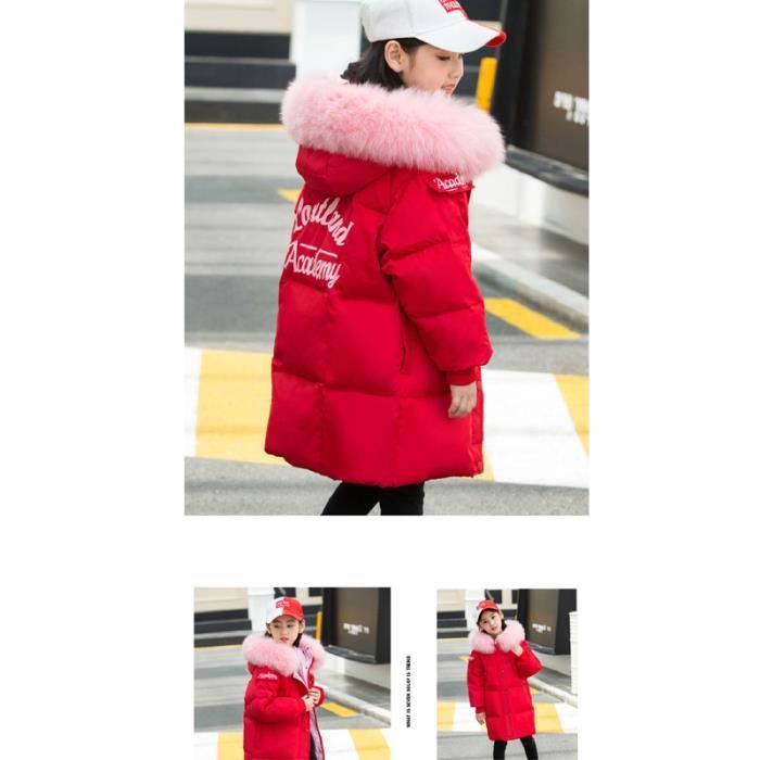 Doudoune Fille avec duvet d hiver Veste Chaude de Marque mi longue