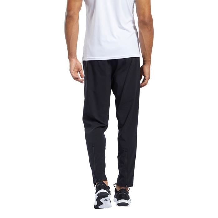 Pantalon de Fitness Homme Reebok Workout Ready Noir Respirant Coupe ajust e