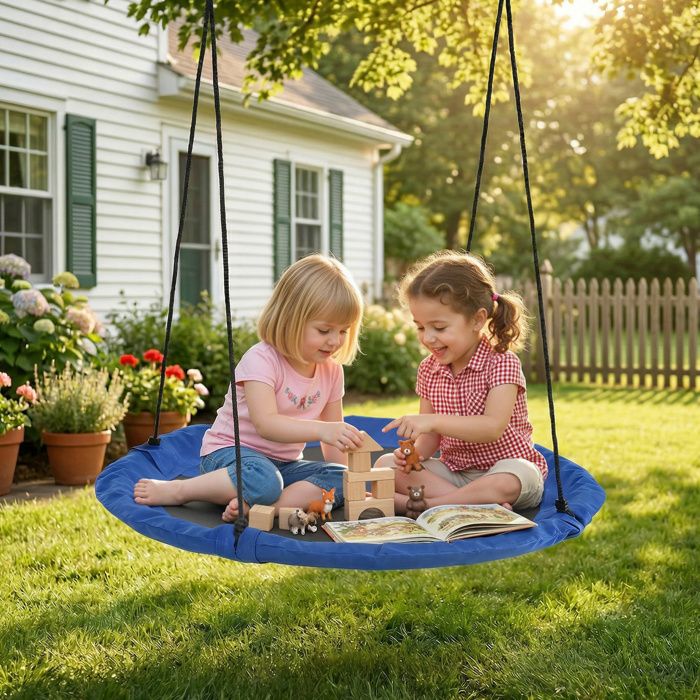 Balançoire Nid D’oiseau Favuit – Diamètre 110 Cm – Réglable En Hauteur – Charge 227 Kg – Enfants Et Adultes – Extérieur/intérieur