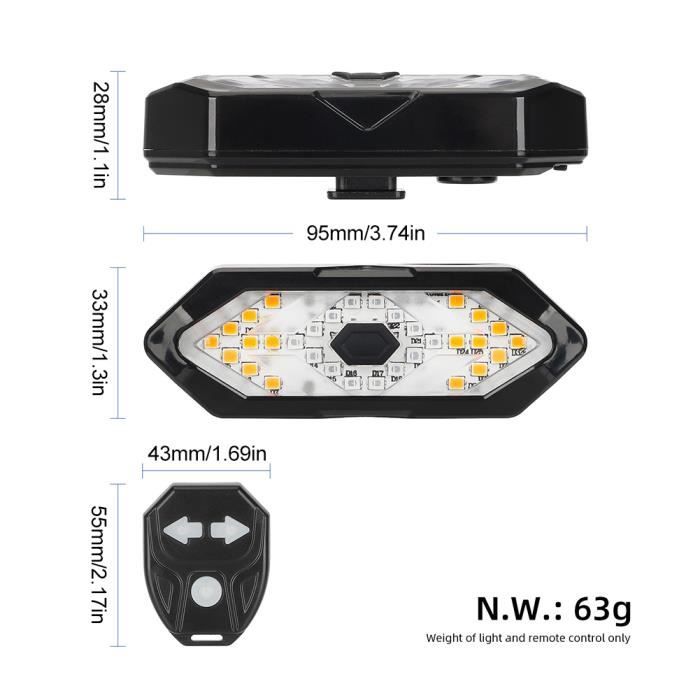 Clignotant Vélo Clignotant Scooter FXINRUIA Avec Télécommande USB - Feu Arrière LED Étanche Pour Xiaomi Ninebot - 5 Modes Lumineux Compatible Xiaomi Ninebot