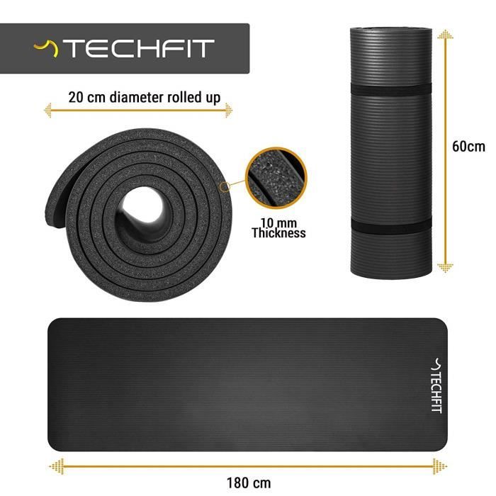 TREXO Tapis D'entraînement Professionnel Noir 100 X 50 Cm