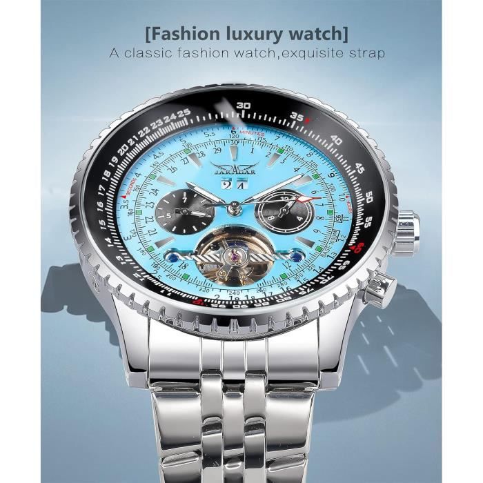 Montre M canique Automatique Cadran Bleu Montre Squelette
