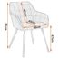 Chaise De Salle à Manger Rembourrée WOLTU - Tissu Scientifique, Pied Métal, Accoudoirs - Brun - Charge 150kg