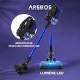 AREBOS Aspirateur sans Fil à Batterie Bleu - Aspirateur 2en1 Chargeur Mural sans Fil sans Sac-2