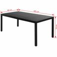 vidaXL Table de jardin Noir 185 x 90 x 74 cm Aluminium et WPC-2