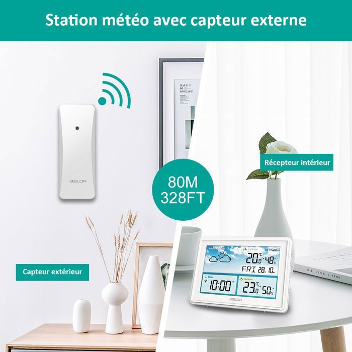 Capteur Radio À Alarme Numérique eehipping RCC Station Météorologique Sans Fil DCF Avec Thermomètre Extérieur Intérieur Du 83,28 € | DHgate