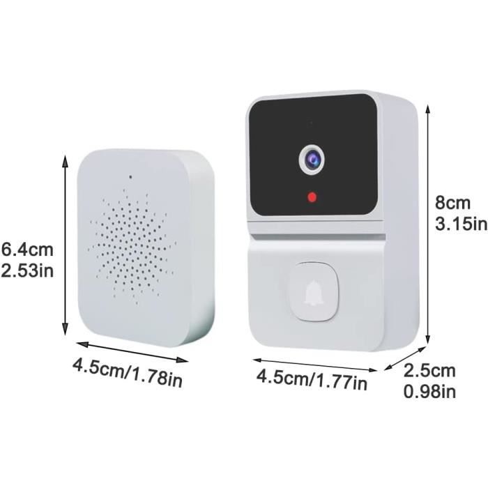 Caméra de sonnette WiFi intelligente avec carillon de porte, kit de sonnette  vidéo sans fil, vision nocturne, détection de mo[O777] - Cdiscount Bricolage