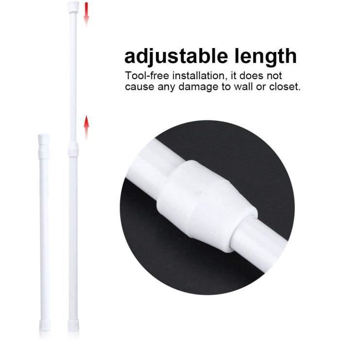 Barre De Douche Extensible Réglable 30-50 Cm WGFOIP | Tringle à Tension En Acier Inoxydable, Charge 1 Kg | Pour Rideau De Douche, Fenêtre, Rangement - 10