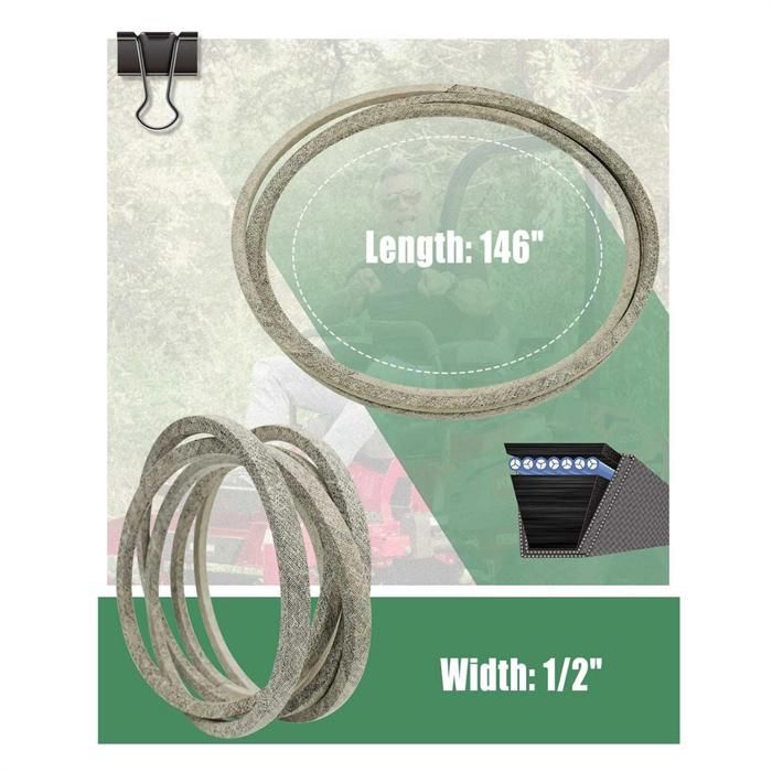 Courroie De Tondeuse John Deere M136297 M152630 - 1 Pièce De Rechange Compatible LTR155 LTR166 LTR180 Plateau 42 Pouces