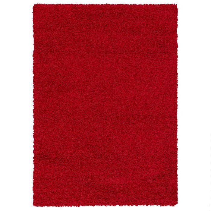 Pergamon - Aloha - Tapis Shaggy à poils longs - Rouge - 60x110 cm -  Cdiscount Maison