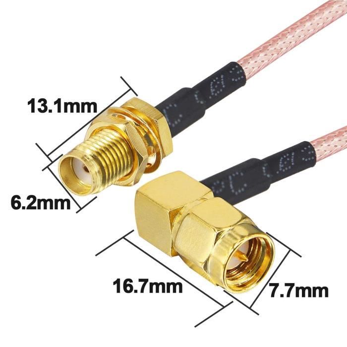 Câble Rallonge SMA Bingfu 30CM - Mâle à Femelle - Plat Pour Fenêtre/Porte - Pour Antenne 4G LTE, Helium, Routeur