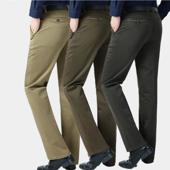 Pantalon Chino En Lin Pantalon Long En Lin Pour Homme - Avec Plis Sur Le Devant - Pour