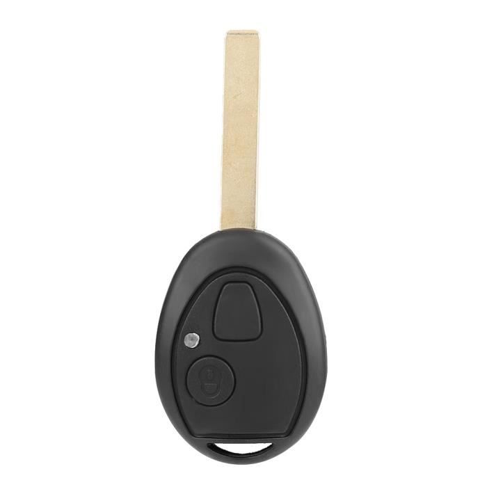 Mxzzand Étui porte-clés Coque de clé télécommande de voiture à 2 boutons,  lame vierge adaptée à Rover 75 MG ZT auto airbag