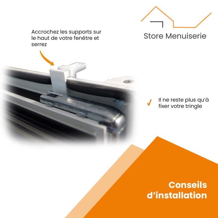 Lot De 2 Supports Clic Sans Perçage Pour Tringle à Rideau - Transparent - Fenêtres