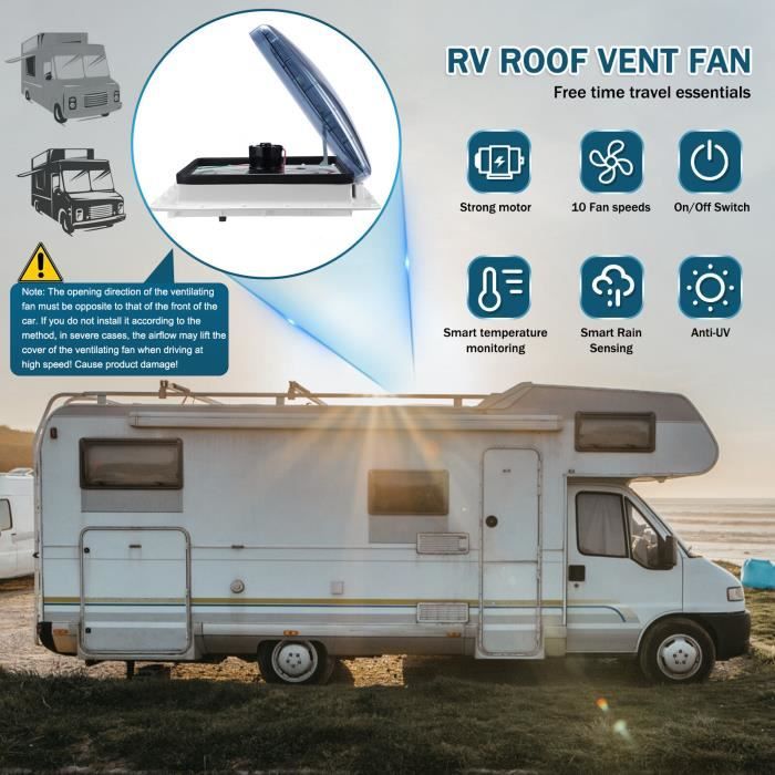 Ventilateur Toit Camping-Car 2012 Air Max - 12V Réversible Ultra Silencieux