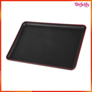 Plateau De Service Vintage Plexiglas Rouge Transparent – 30x50 Cm – Bon état