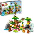LEGO 10973 DUPLO Animaux Sauvages d’Amérique du Sud, Jouet Tapis de Jeu, Figurines de Crocodile, Singes et Jaguar, Enfants 2 Ans-0