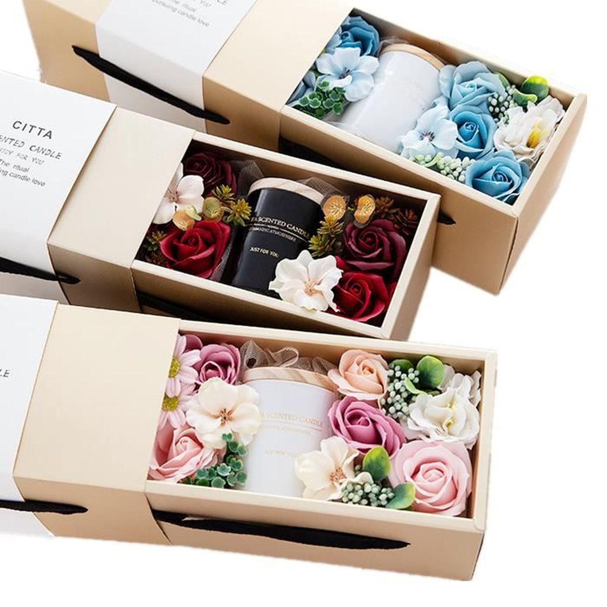 Cadeau Femme Bougies Parfumee Et Savon Fleur Rose Ensemble Cadeau Pour Anniversaire Saint Valentin Fete Des Meres Bath Rouge Cdiscount Au Quotidien