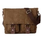 TSINCHIN Sac besace homme bandouliere Vintage en toile pour Hommes et Femmes Postuler à voyage Sport Travail (Marron)