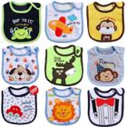 Lot de 9 Bavoirs Coton Imperméable Bébé Garçon 3 à 24 mois - ELECMOTIVE - Bleu - Mixte - 100% Coton