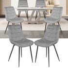 Chaises en velours gris clair pour salle à manger - ERROLVES - Lot de 2 - Design chic et moderne - Confortable