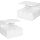 WOLTU Lot de 2 Table de Chevet Suspendue, Table de Nuit Étagère Murale avec Tiroir, Table en Bois, 40x35x31cm, Blanc W0ETT0076-2