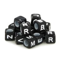 Perle Dé Alphabet 6mm noir et blanc 300 pièces - Artémio Noir