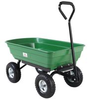 Chariot de jardin à main 75L vert avec benne bascu