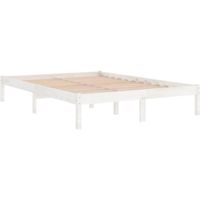 Cadre de lit en bois blanc 140x190 cm - QQMORA - Structure de lit - Contemporain
