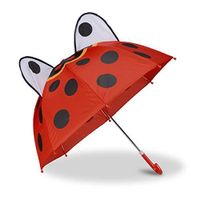Relaxdays Parapluie pour enfants motif coccinelle effet 3D fille garçon dès 3 ans forme cloche, rouge 10022286_766