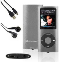 SAVFY® 16Go  MP3 MP4 Lecteur Player  Vidéo Radio Musique Jeux FM Écouteurs avec USB Câble ,Argent