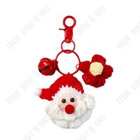 TD® Pendentif porte-clés Père Noël tricoté à la main, fil mignon et créatif, cadeau de décoration de Noël, pendentif de Noël
