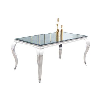 TABLE À MANGER SEULE Table Repas BAROQUE pieds Chrome verre Miroir 4 à 