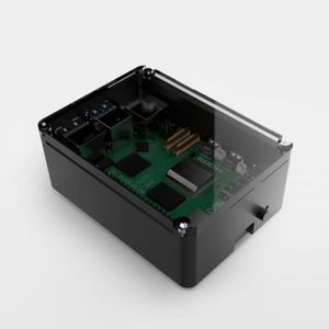 BOITIER POUR COMPOSANT Boîtier Pi en aluminium pour Raspberry Pi 5 - Noir