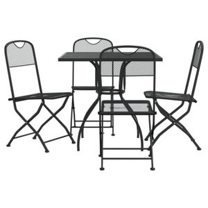 Ensemble table et chaise de jardin Atyhao Ensemble à manger de jardin 5 pcs anthracite métal maille A3211810 98666