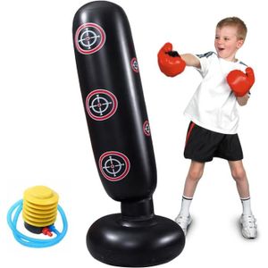 SAC DE FRAPPE Sac de frappe gonflable autoportant pour enfants - 160 cm Sac de frappe autoportant gonflable avec pompe à pied - Karaté kickboxing