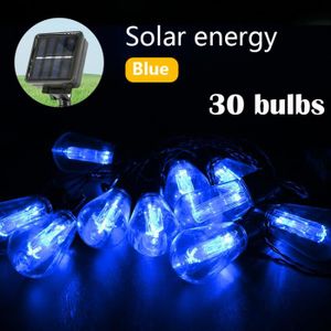 BALISE - BORNE SOLAIRE  3 PIÈCES - Blue 30 ampoules - Guirlande solaire LE