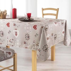 Argent Gris en Lin Look Nappe rectangulaire 135 cm x 180 cm 53/" X 70/"