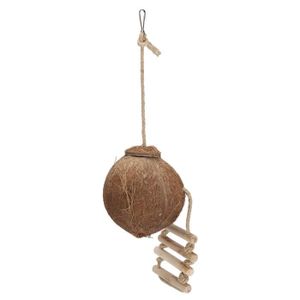 VOLIÈRE - CAGE OISEAU FYDUN Maison de noix de coco avec échelle Perroque