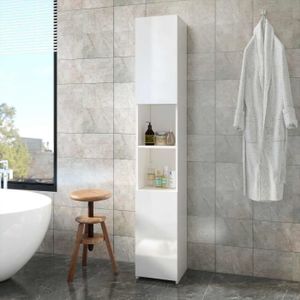 YANA - Meuble salle de bain avec panier à linge - 31x30x174cm